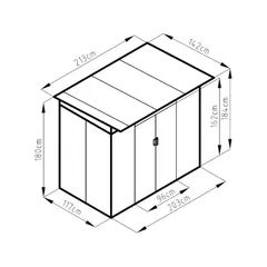 سقيفة مجلفنة بيلا (213 × 142 × 184 سم)
