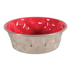 Zolux Stainless Steel Non-Slip Dog Bowl (Red, 1.15 L)