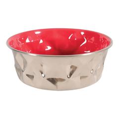 Zolux Stainless Steel Non-Slip Dog Bowl (Red, 550 ml)