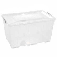 Hobby Life Transparent Plastic Storage Box W/ Wheels (80 L, 70.5 x 44.5 x 38.5 cm)