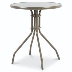 Bari Steel Table W/Glass Top GoodHome (598 x 700 mm)