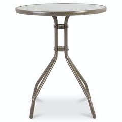 Bari Steel Table W/Glass Top GoodHome (598 x 700 mm)