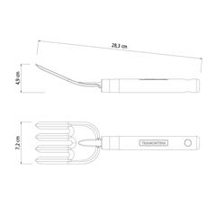 Tramontina Steel Hand Garden Fork W/4 Teeth (28.3 x 4.9 x 7.2 cm)