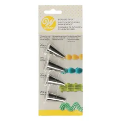Wilton Brass Borders Tip Set (Silver, 4 Pc.)