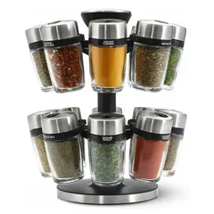 Cole and Mason Herb & Spice Carousel (Silver, 16 Jars.)