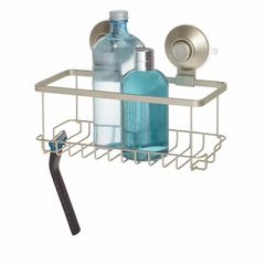 InterDesign Everett Push Lock Suction Shower Basket (23.11 x 11.51 x 9.22 cm)