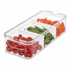 InterDesign Crisp Divided Refrigerator Bin (Large, 37.64 x 16.05 x 9.55 cm)