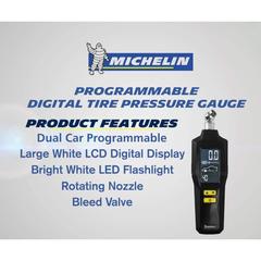 Michelin Programmable Digital Tire Pressure Gauge W/Bleed Valve
