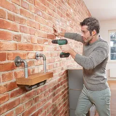 مثقاب مطرقي 18 شامل عالمي لاسلكي بوش (18 فولت) + طقم لقم ثقب ومفك براغي كلاسيكي إكس لاين