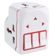 Oshtraco 3-Way Universal Adaptor Plug W/ Individual Switch (5 Amp)