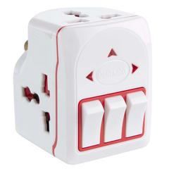 Oshtraco 3-Way Universal Adaptor Plug W/ Individual Switch (15 Amp)