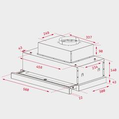 Teka Telescopic Chimney Hood, CNL 6610 (56 x 32.2 cm)