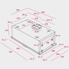 Teka Built-In Chimney Hood, GFH 73 (17.5 x 73 x 31 cm)