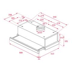 Teka Telescopic Chimney Hood, TL 6310 (60 x 30.4 cm)