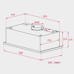 Teka Built-In Chimney Hood, GFG 2 (17.5 x 55 x 31 cm)