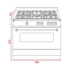 Teka Freestanding 5-Burner Gas Cooker, FS 902 5GG SS (90 x 60 x 85 cm)