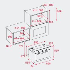 فرن غاز داخلي تيكا، HSF 930 G (88 لتر، 98 واط)