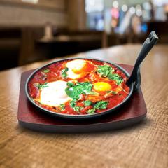 Raj Round Sizzler Tray W/ Holder (22 cm)