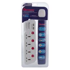 Oshtraco 4-Way Extension Cord W/ 2 USB Ports (4 m)