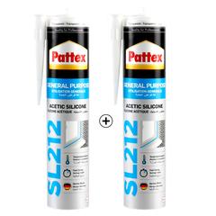 Pattex SL212 General Purpose Acetic Silicone (Transparent, 2 Pc.)