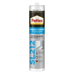Pattex SL212 General Purpose Acetic Silicone (White, 4 Pc.)