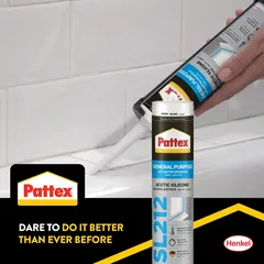 Pattex SL212 General Purpose Acetic Silicone (White, 4 Pc.)