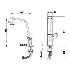 Teka Single Lever Kitchen Tap, ICO 915 Brass