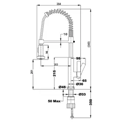 Teka Professional Kitchen Tap Mixer, FOT 939 (54 x 29.4 cm)