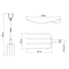 Tramontina Carbon Steel Welded Digging Fork (99 x 18 cm)