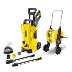 Karcher K3 Full Control Pressure Washer (120 Bars) + Splash Guard + Hose Trolley Kit, HT 3.420 (Bundle Offer)
