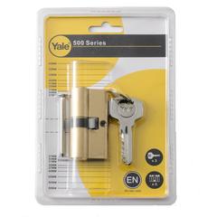 Yale Brass Euro Profile Cylinder Lock, 500 Series