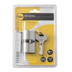 Yale Brass Euro Profile Cylinder Lock, 500 Series