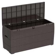 Cosmoplast Cedargrain Plastic Deck Storage Box (270 L, 116.5 x 45 x 56 cm)