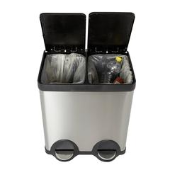 Cooke & Lewis Cleome Stainless Steel 2-Section Recycling Pedal Bin (40 L, 375 x 458 x 515 mm)