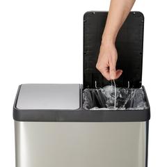 Cooke & Lewis Cleome Stainless Steel 2-Section Recycling Pedal Bin (40 L, 375 x 458 x 515 mm)