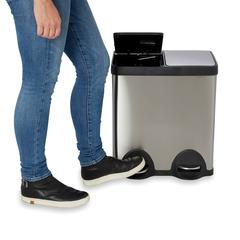 Cooke & Lewis Cleome Stainless Steel 2-Section Recycling Pedal Bin (40 L, 375 x 458 x 515 mm)