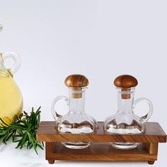 Billi Wooden & Glass Cruet Set