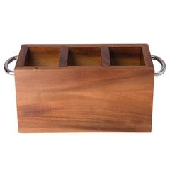 Billi Wooden Cutlery Holder W/ Metal Handle