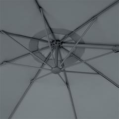 GoodHome Mallorca Aluminum & Polyester Overhanging Crank Parasol (2550 x 3460 mm)