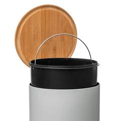 5five Metal Dustbin W/ Bamboo Lid (30 L)