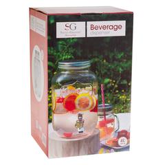 SG Glass Beverage Dispenser W/ Tap (4 L)