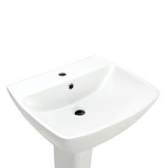 Bold Kent Ceramic Full Pedestal Basin (55 x 46 x 86 cm, White)