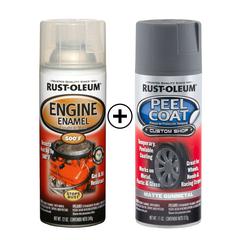 Rustoleum Automotive Engine Enamel Spray Paint (340 g) + Rustoleum Peel Coat Spray (312 g)