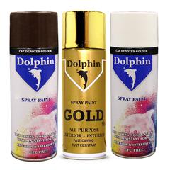 Dolphin Glossy Spray Paint Pack (390 g, White, Black, Gold)