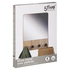 5five MDF Mirror W/4 Hooks (40.5 x 4 x 55 cm)