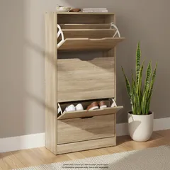 خزانة أحذية خشبية 3 أدراج 5 فايف (24 × 60 × 115 سم)