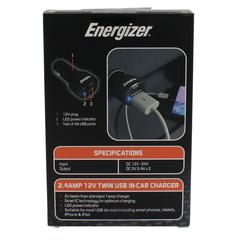 Energizer Twin USB In-Car Charger (2.4 Amp, 12 V)