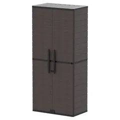 Cosmoplast Tall Vertical Storage Cabinet (Dark Brown, 81 x 47 x 178 cm)