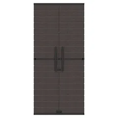 Cosmoplast Tall Vertical Storage Cabinet (Dark Brown, 81 x 47 x 178 cm)