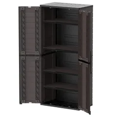 Cosmoplast Tall Vertical Storage Cabinet (Dark Brown, 81 x 47 x 178 cm)